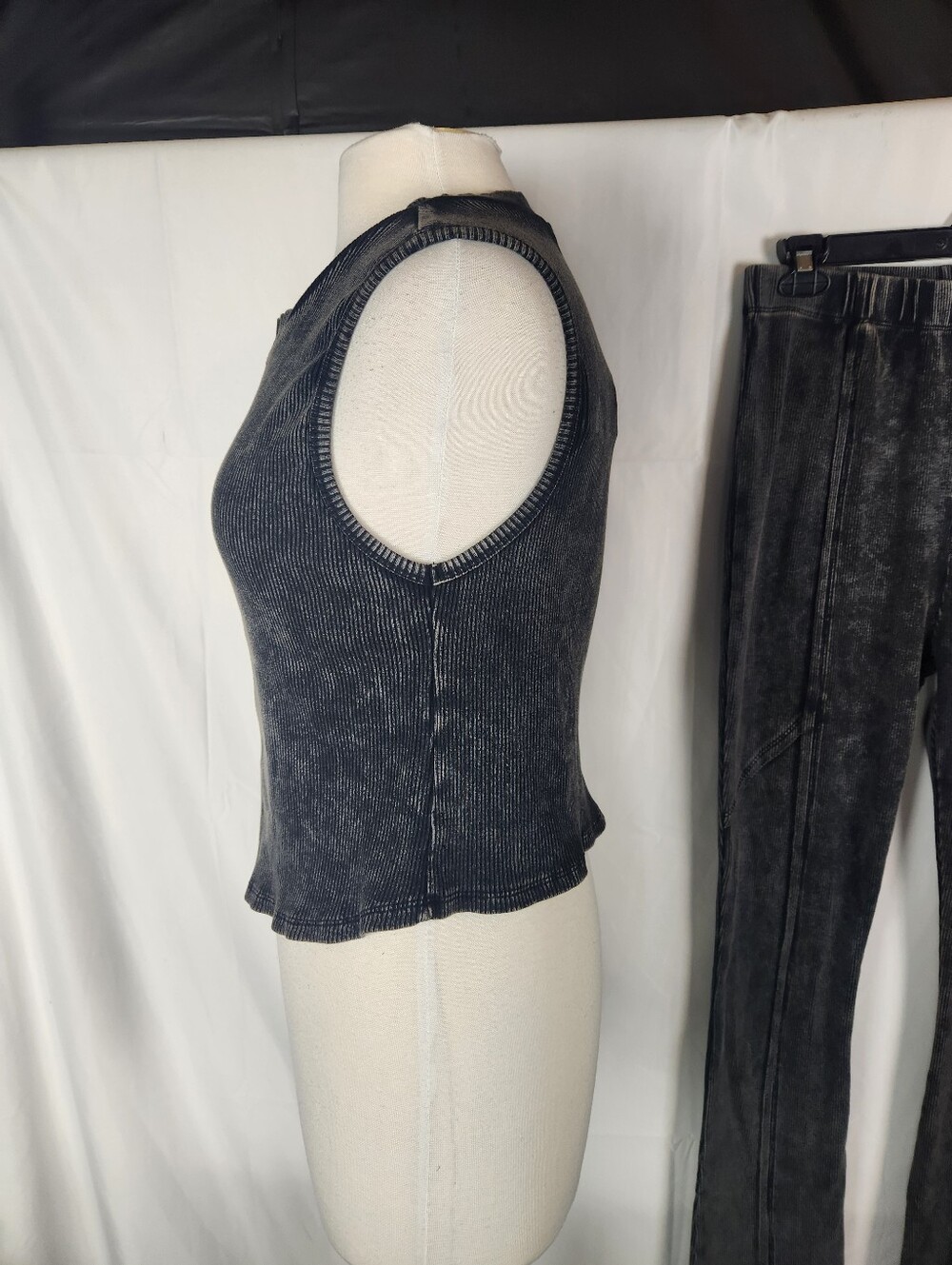 Fashion Nova New Times Ribbed Legging Set 2X Black Acid Wash NWT Y2K Athleisure - Picture 3 of 15